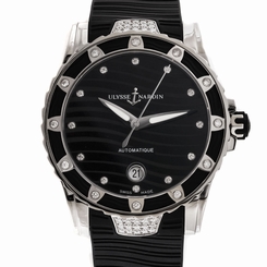 Ulysse Nardin Lady Diver Auto 40mm Black Wave TI Women's Watch 8153-180E-3C/12