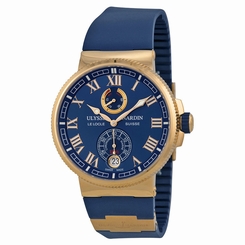 Fake AAA Ulysse Nardin Marine Chronometer Blue Dial 18kt Rose Gold Mens Watch Watch