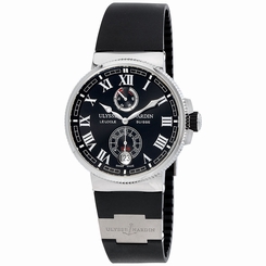 Ulysse Nardin Marine Chronometer Automatic Black Dial Black Rubber Mens Watch