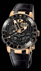 Ulysse Nardin BLACK TORO El Toro Perpetual Calendar GMT �� Rose Gold 43mm 326-03