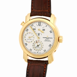 VACHERON CONSTANTIN 18K Yellow Gold Malte Dual Time Regulator # 42005 Warranty