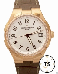 Unworn Vacheron Constantin Overseas 18K Rose Gold 36mm Diamond 47560 B&P Watch