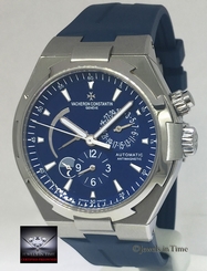Vacheron Constantin Overseas Dual Time Steel Blue Mens Watch Box/Papers 47450