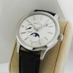 Zenith Captain Moonphase 03.2140.691/02.c498 Silver Guilloche Dial Ret: $7,600 683498407812