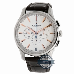 Zenith Captain Chrono 03.2110.400/01.C498 Auto Steel Brown Strap Mens Watch 7613061016632