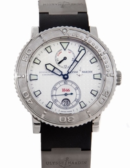 Ulysse Nardin Maxi Marine Diver Silver Automatic Steel Strap Mens Watch 263-55-3