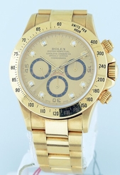 Rolex Diamond Daytona RARE Zenith El Primero 18k Yellow Gold 40mm gent's watch.