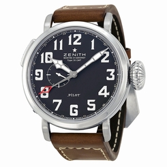Zenith Pilot Automatic Black Dial Leather Strap Mens Watch 03.2430.693/21.C723