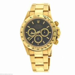 ROLEX 18K Yellow Gold Daytona Cosmograph Zenith Black Face 116528 Pre-owned