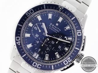 NEW ZENITH EL PRIMERO STRATOS FLYBACK BLUE AUTOMATIC CHRONO 03.2067.405/51.M2060