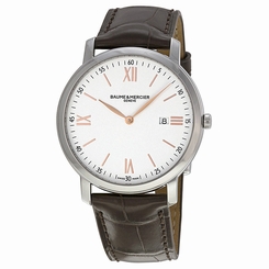  Baume and Mercier Classima Silver Dial Brown Leather Mens Watch 10181
