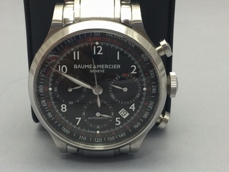 Baume & Mercier Capeland Chrono Automatic Stainless Steel Watch 10062 BLACK DIAL