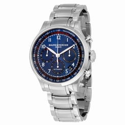 Baume and Mercier Blue Dial Chronograph Stainless Steel Mens Watch 10066 7612456846946