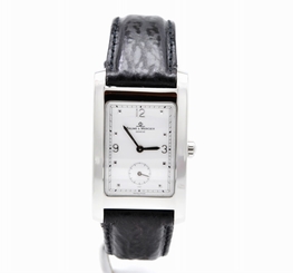 BAUME & MERCIER GENEVE MEN'S LEATHER BAND WATCH