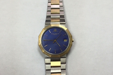 AUTHENTIC PRE-OWNED MENS BAUME & MERCIER RIVIERA WITH 18KT GOLD LINKS