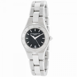 Baume and Mercier "Linea" Black Dial Ladies Stainless Steel Watch - MOA10010
