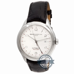 Baume & Mercier Clifton Dual Time M0A10112 Auto 44mm Steel Mens Strap Watch