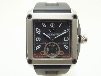 Pre-Owned BAUME & MERCIER Hampton Square Dual Time MOA08749 Men's Black AT, MD