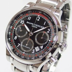 Pre-Owned BAUME & MERCIER Capeland Chrono MOA10062 Men's SS Black Automatic, MD