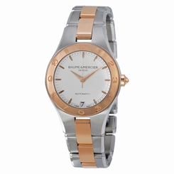 Baume and Mercier Linea White Dial 18kt RoseGold Ladies Watch 10073 7612456870736