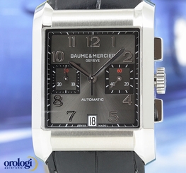 NEW! Baume & Mercier Hampton XL Chronograph Steel Mens Watch Anthracite/Sun Dial 7612456708275