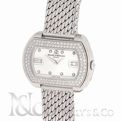 Baume & Mercier Silver Dial Hampton City Diamond Ladies Watch NEW