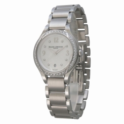 New BAUME & MERCIER ILEA SS Diamond Bezel White Dial Women's Watch MOA08772, MR