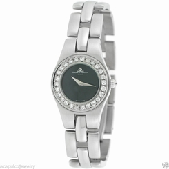  BAUME & MERCIER Swiss Made Her Stainless Steel w/ Diamond Bezel Watch PRE-OWNED