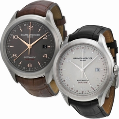 Baume and Mercier Clifton Saphhire Crystal Alligator Leather Automatic Mens