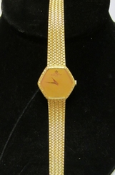 18K YG BAUME & MERCIER WOMENS SPORT AUTOMATIC WRISTWATCH