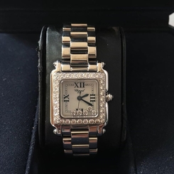 authentic chopard happy sport diamonds square stainless steel women's watch