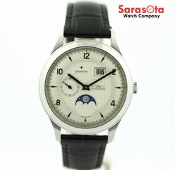 Zenith Elite 03.1125.691 Stainless Steel Leather Automatic Moonphase Men's Watch
