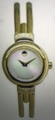 New Women's Movado Harmony MOP Dial Gold Tone Stainless Steel Watch 0604443