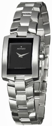 NEW MOVADO WOMEN'S ELIRO BLACK DIAL STAINLESS STEEL BRACELET WATCH 0604133