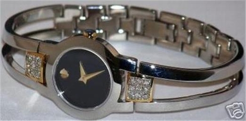New Ladies Movado Amorosa two tone 0604760 0.27ct.aprx.custom set  Diamond Watch