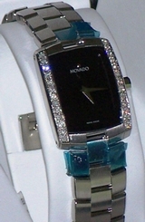 New Women's Movado Eliro Black 0.30ct.aprx.custom set real diamond Watch 0605378