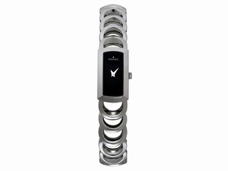 New Women's Movado Rondiro Black Dial Silver Tone Stainless Steel Watch 0605964