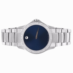 Masino Movado Mens Watch Navy Blue Dial Genuine Diamonds 1.0 CT Analog 38 MM