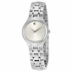 NEW MOVADO WOMEN'S COLLECTION SERIES SILVER DIAL STAINLESS STEEL WATCH 0606451