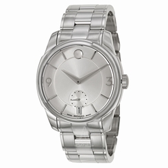New! Movado Men's LX Silver Dial Stainless Steel Bracelet Watch 0606627