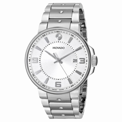 New! Movado SE Pilot Silver Dial Stainless Steel Men's Quartz Watch 0606762