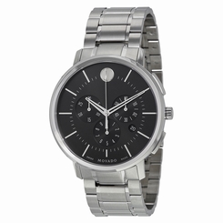 New Movado TC Black Soleil Dial Chronograph Stainless Steel Men's Watch 0606886