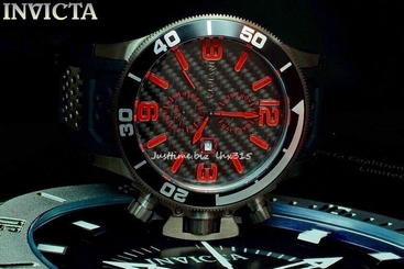 Invicta 10053 Men's Corduba Interceptor Quartz GMT Black Carbon Fiber Dial Watch