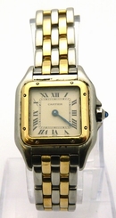 Ladies Cartier Panthere 2 Two Row Wrist Watch Circa 1990's