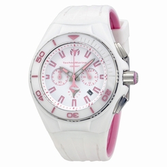 Ladie's TechnoMarine Cruise Vision II White Dial Pink Band Watch 113012 New $650