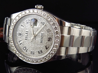 Custom Mens New 41 MM 116300 Rolex Date Just II 2 With Genuine Diamonds 7 Ct 845960034548