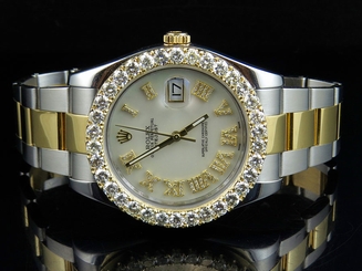 Brand New Mens 41 MM 116333 Rolex Date Just II Two Tone Diamond Watch 6.9 Ct 845960002370