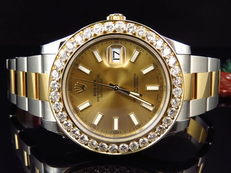 Mens New 41 MM 116333 Rolex Date Just II 2 With Two Tone Genuine Diamond Bezel 845960002370