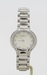 Genuine Ebel Beluga Diamond Silver Dial Stainless Steel Ladies Watch 1215868