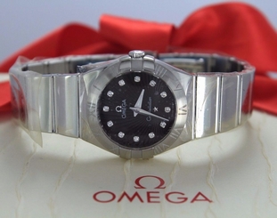 Ladies Omega Constellation Stainless Steel Diamond Watch 123.10.27.60.51.002.